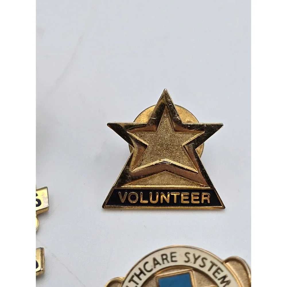 Vintage Healthcare Volunteer Pin Lot Women Multicolor Good Service Award Patch